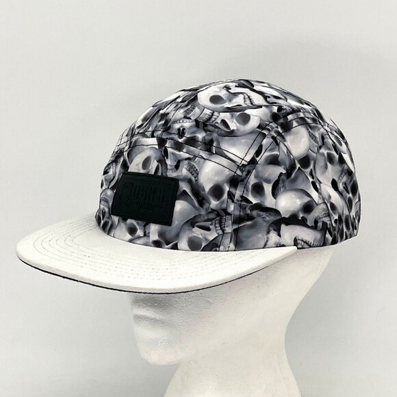 Entree LS Authentic Skull Print 5-Panel Cap Hat Adjustable Leather Strap - Picture 3 of 16
